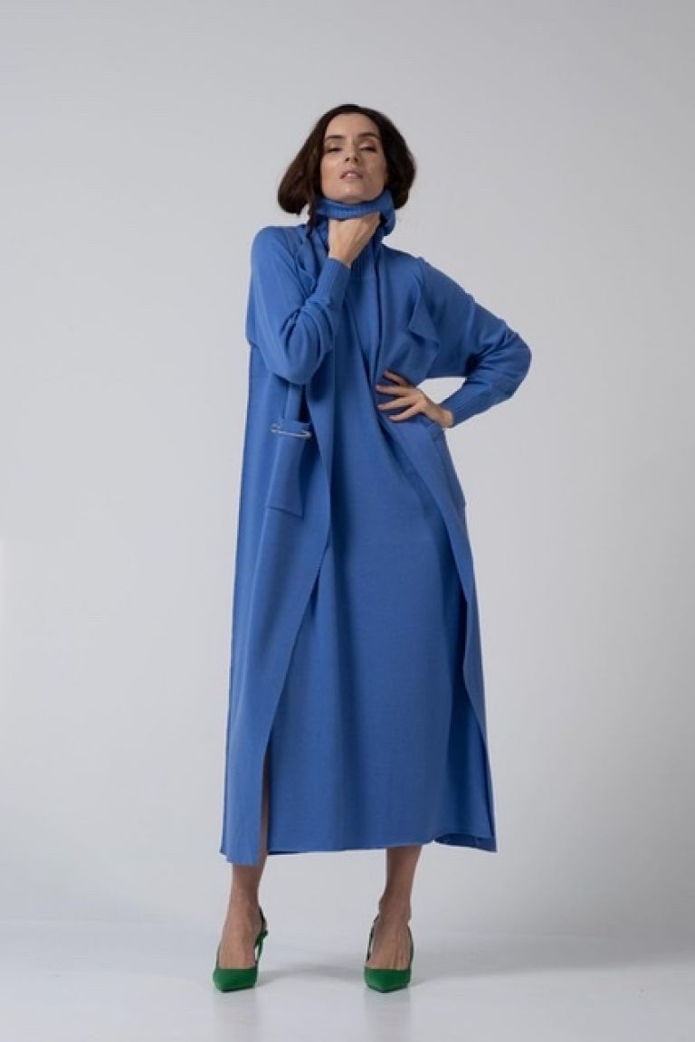 Wool merino dress tube back