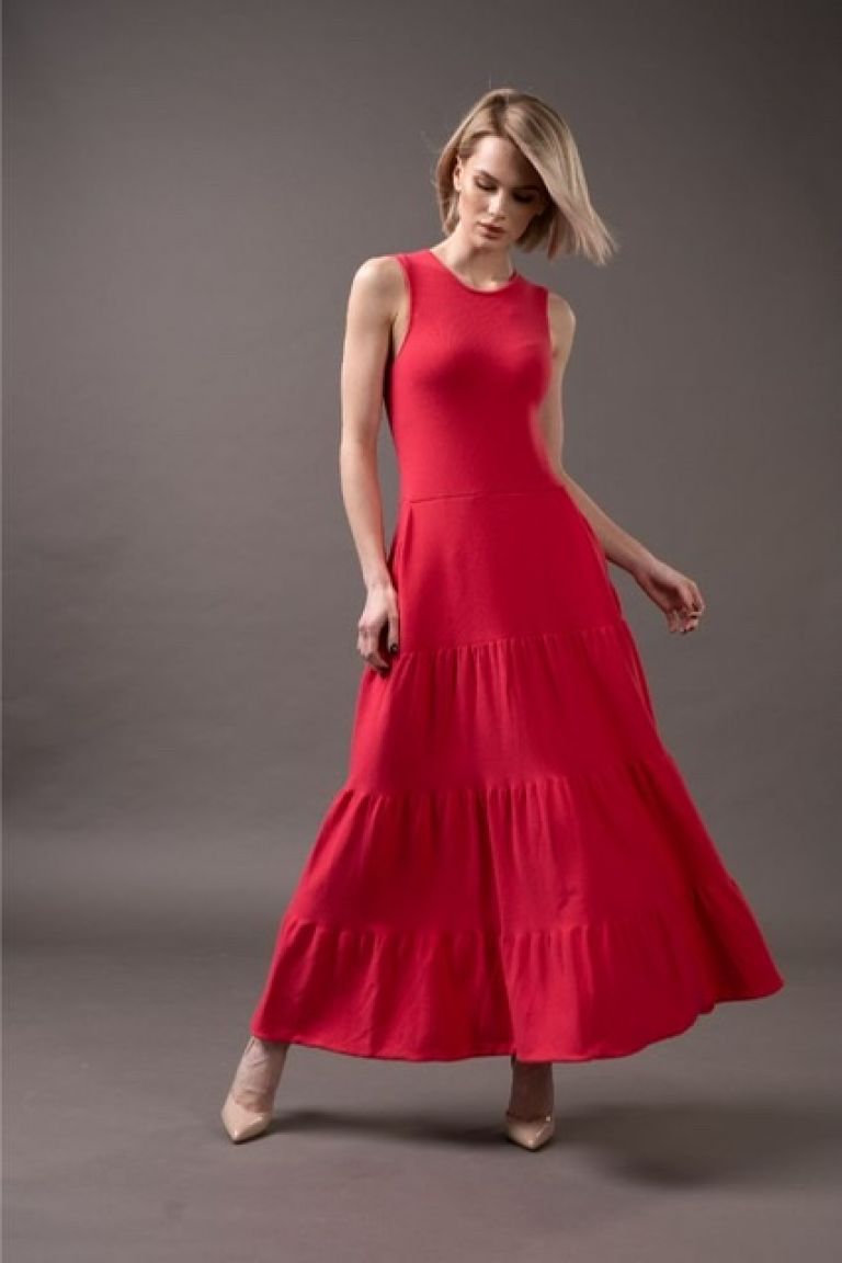 Dress with tiered skirt