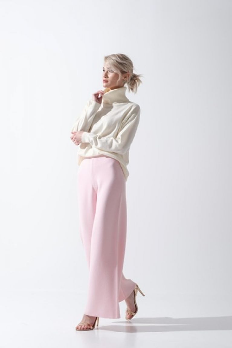 Merino wool thermal trousers pink back
